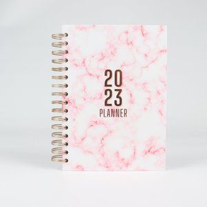 ✨Pink Marble Design 2023 Spiral Planner (A5 Size)